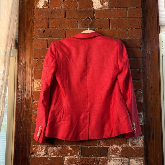 Brooks Brothers Stellita Fit Loro Piana Summertime Blazer in Ruby Pink Sz 4 - Picture 11 of 12